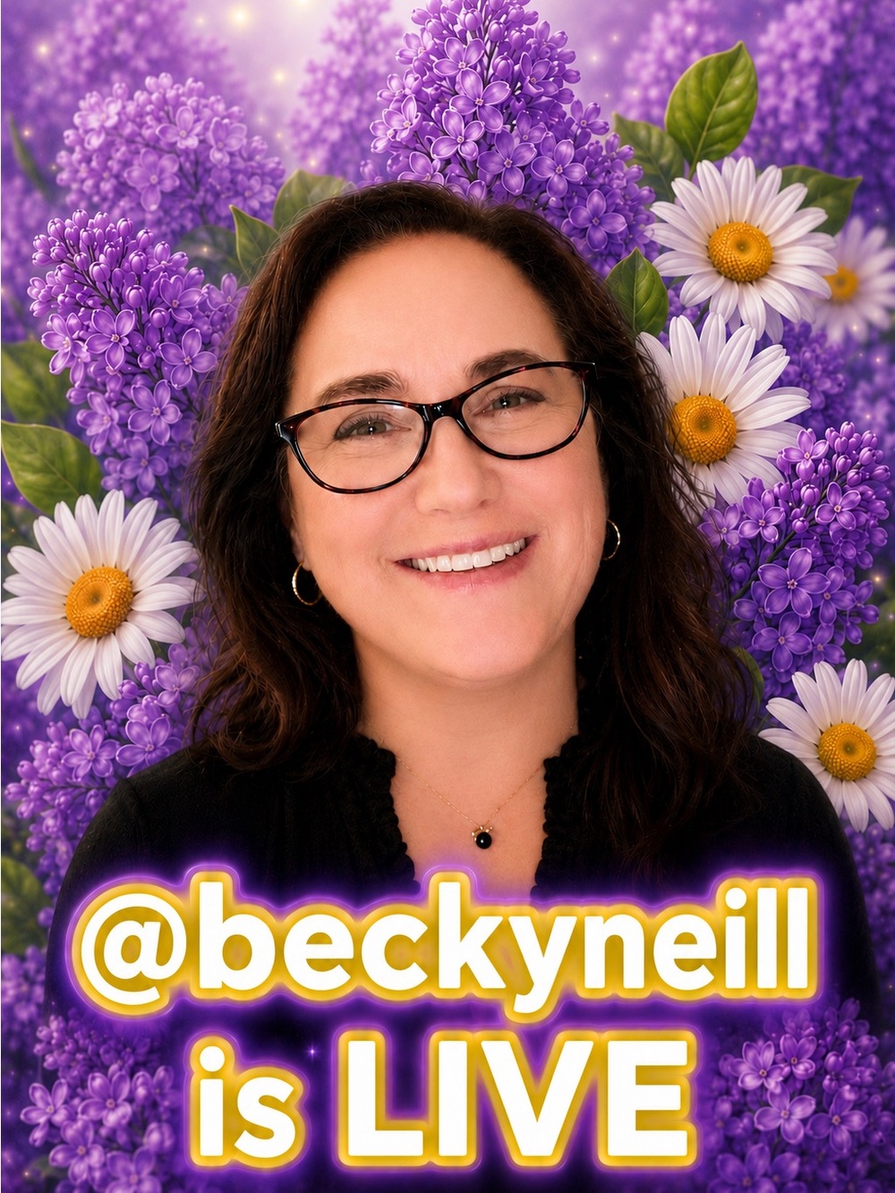 @beckyneill is going LIVE! Like this listing to be notified when I go live 💜🤍💛